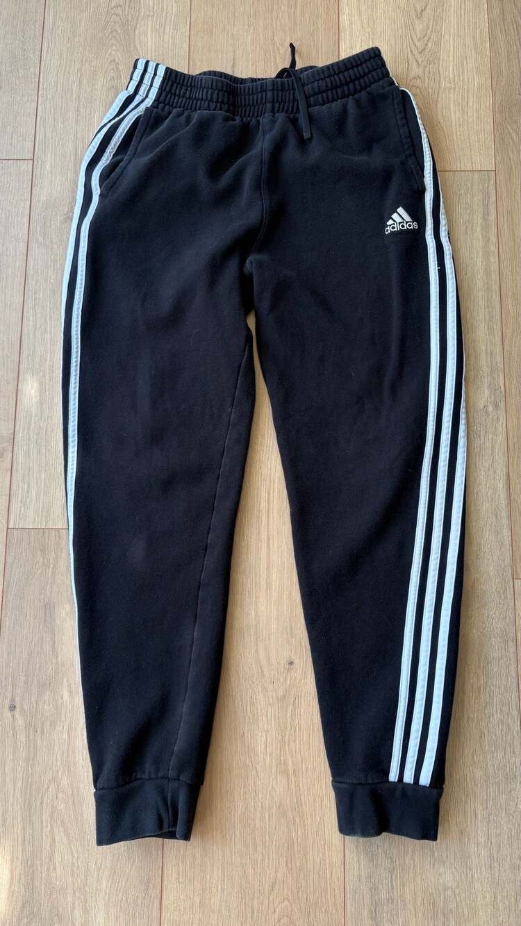 Adidas 3-Stripes Fleece Track Pants Size L (14/16) Black